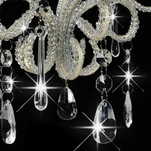 vidaXL Ceiling Lamp with Beads White Round E14
