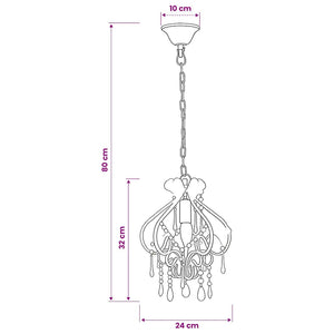 vidaXL Ceiling Lamp with Beads White Round E14