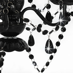 vidaXL Beaded Chandelier Black Round 3×E14