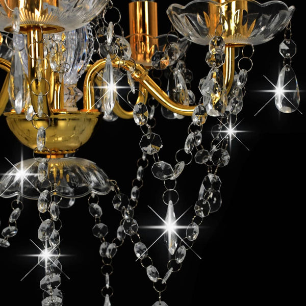 vidaXL Beaded Chandelier Golden Round 5×E14