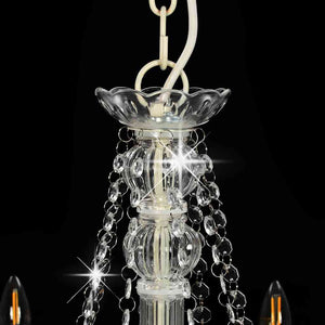 vidaXL Beaded Chandelier White 8 x E14 Sockets
