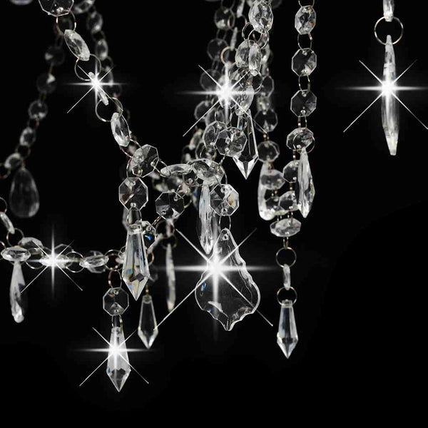 vidaXL Beaded Chandelier White 8 x E14 Sockets