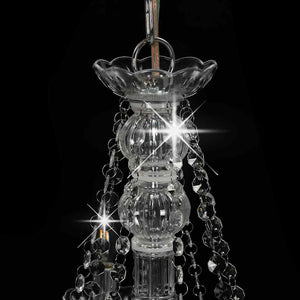 vidaXL Chandelier with Beads Silver 8 x E14 Sockets