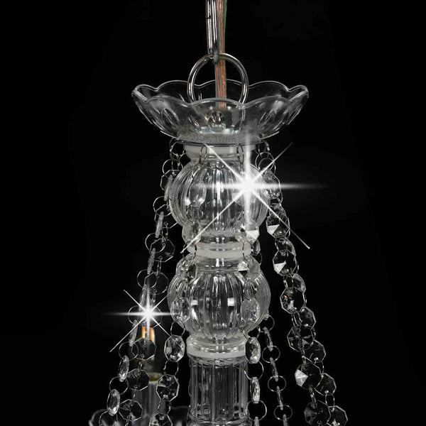 vidaXL Chandelier with Beads Silver 8 x E14 Sockets