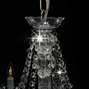 vidaXL Chandelier with Beads Silver 12 x E14 Sockets