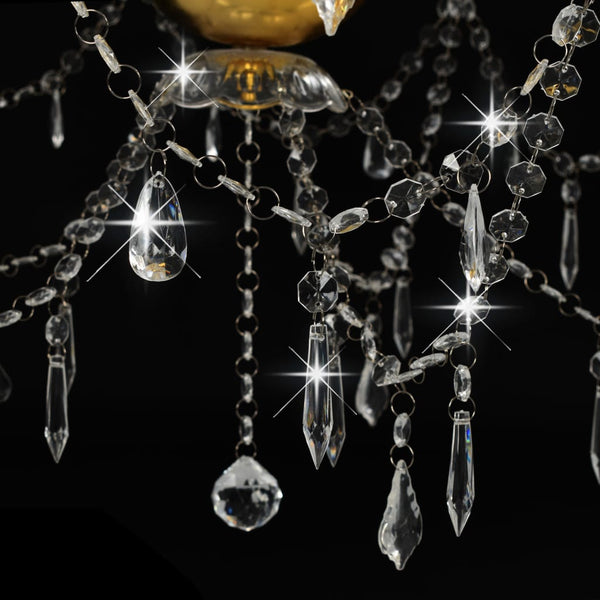vidaXL Chandelier 2-tier Golden 15×E14 Bulbs