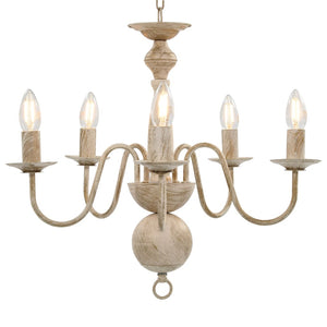 vidaXL Chandelier Antique White 5×E14 Bulbs