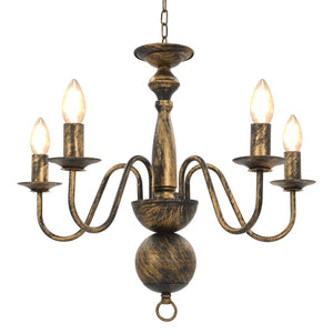 vidaXL Chandelier Antique Black 5×E14 Bulbs