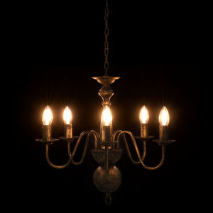 vidaXL Chandelier Antique Black 5×E14 Bulbs