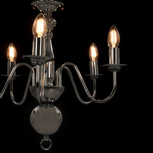 vidaXL Chandelier Silver 5×E14 Light Bulbs