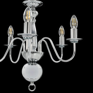 vidaXL Chandelier Silver 5×E14 Light Bulbs