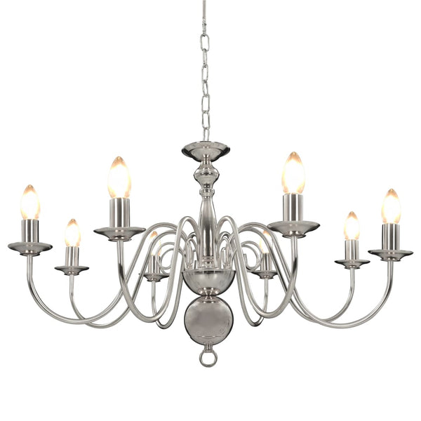 vidaXL Chandelier Silver for 8 x E14 Bulbs