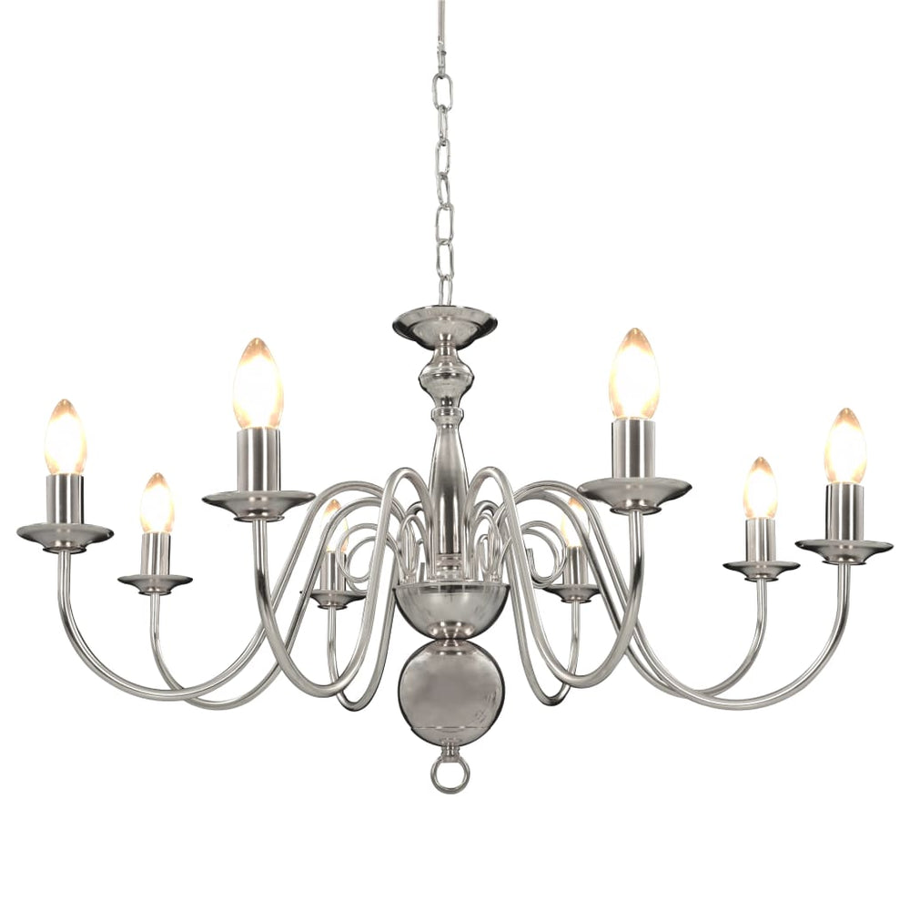 vidaXL Chandelier Silver for 8 x E14 Bulbs