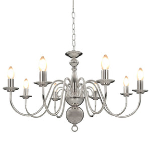 vidaXL Chandelier Silver for 8 x E14 Bulbs