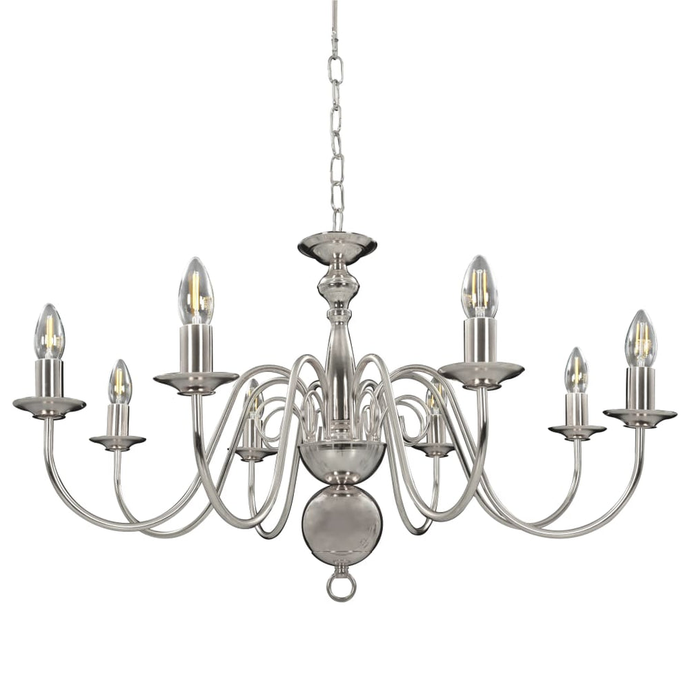 vidaXL Chandelier Silver for 8 x E14 Bulbs