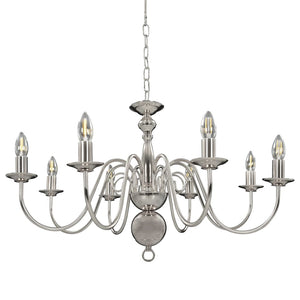 vidaXL Chandelier Silver for 8 x E14 Bulbs