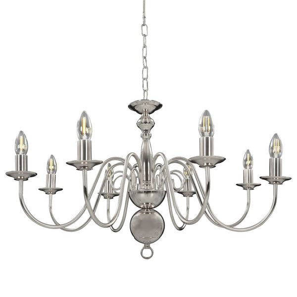 vidaXL Chandelier Silver for 8 x E14 Bulbs