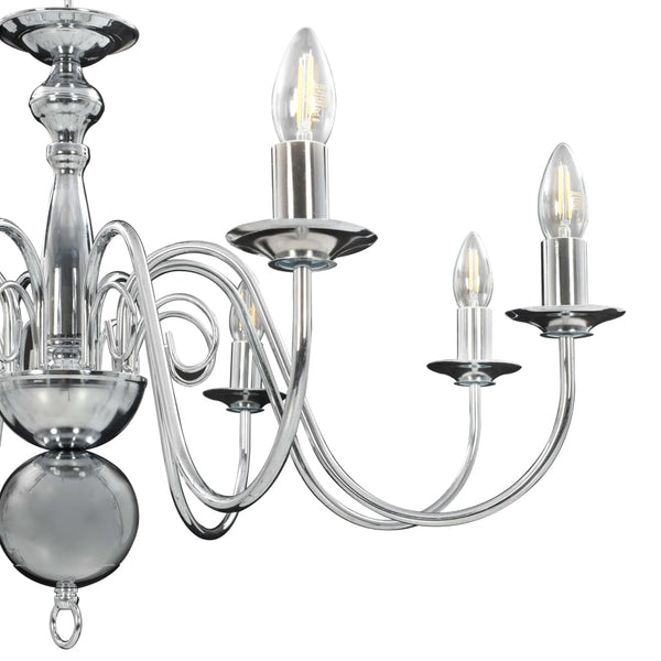 vidaXL Chandelier Silver for 8 x E14 Bulbs