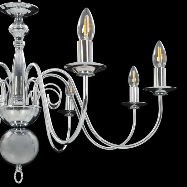 vidaXL Chandelier Silver for 8 x E14 Bulbs