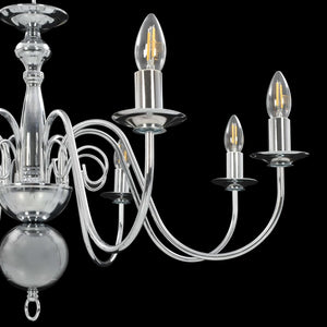vidaXL Chandelier Silver for 8 x E14 Bulbs
