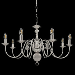 vidaXL Chandelier Silver for 8 x E14 Bulbs