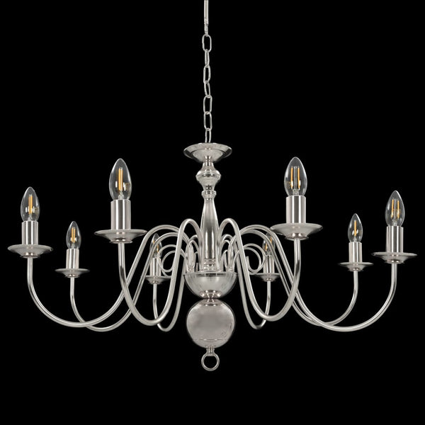 vidaXL Chandelier Silver for 8 x E14 Bulbs