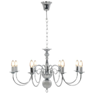vidaXL Chandelier Silver for 8 x E14 Bulbs