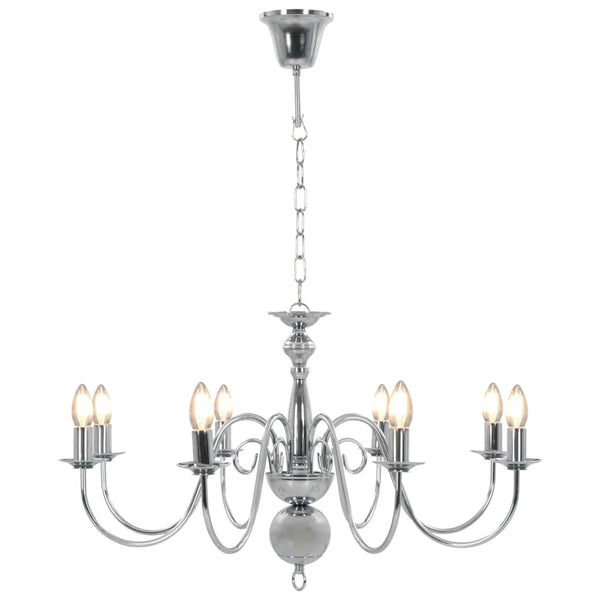 vidaXL Chandelier Silver for 8 x E14 Bulbs