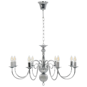 vidaXL Chandelier Silver for 8 x E14 Bulbs