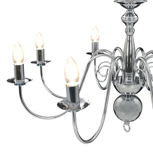 vidaXL Chandelier Silver for 8 x E14 Bulbs