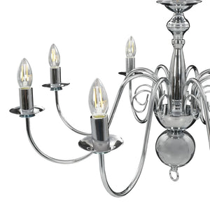 vidaXL Chandelier Silver for 8 x E14 Bulbs
