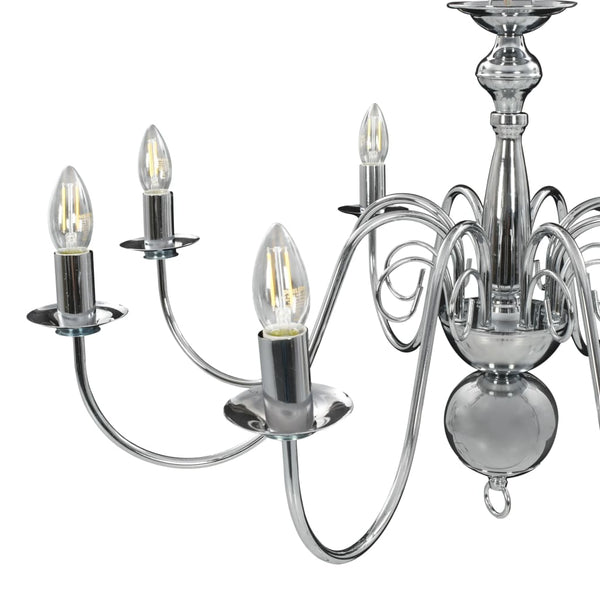 vidaXL Chandelier Silver for 8 x E14 Bulbs