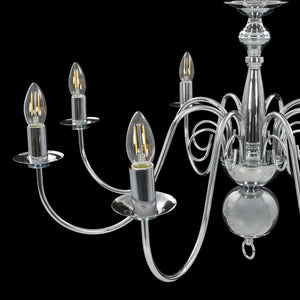 vidaXL Chandelier Silver for 8 x E14 Bulbs