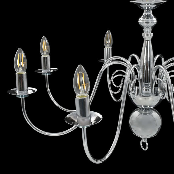 vidaXL Chandelier Silver for 8 x E14 Bulbs