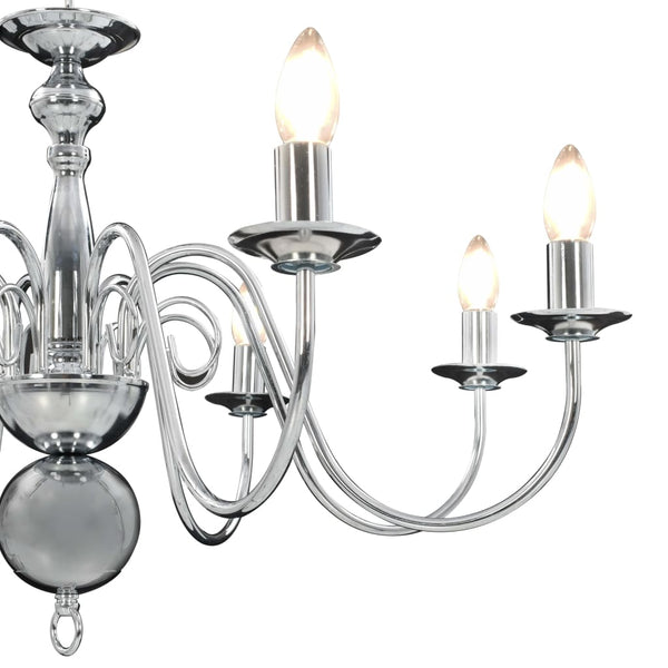 vidaXL Chandelier Silver for 8 x E14 Bulbs