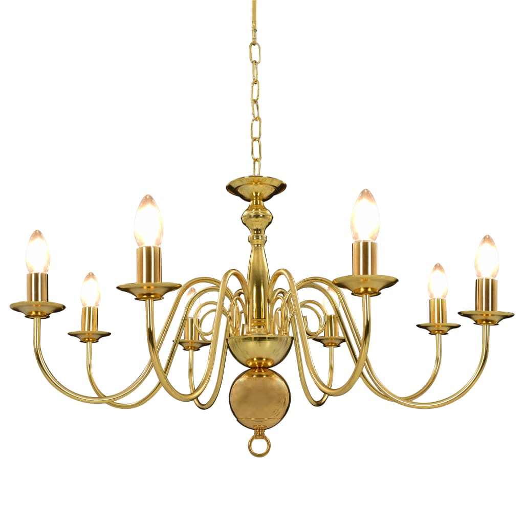 vidaXL Chandelier Golden for 8 x E14 Bulbs
