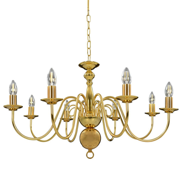 vidaXL Chandelier Golden for 8 x E14 Bulbs