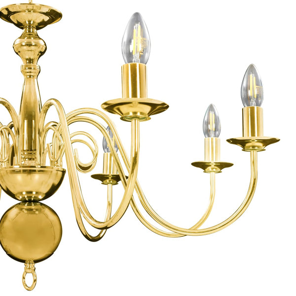 vidaXL Chandelier Golden for 8 x E14 Bulbs