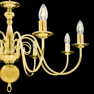 vidaXL Chandelier Golden for 8 x E14 Bulbs