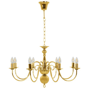 vidaXL Chandelier Golden for 8 x E14 Bulbs