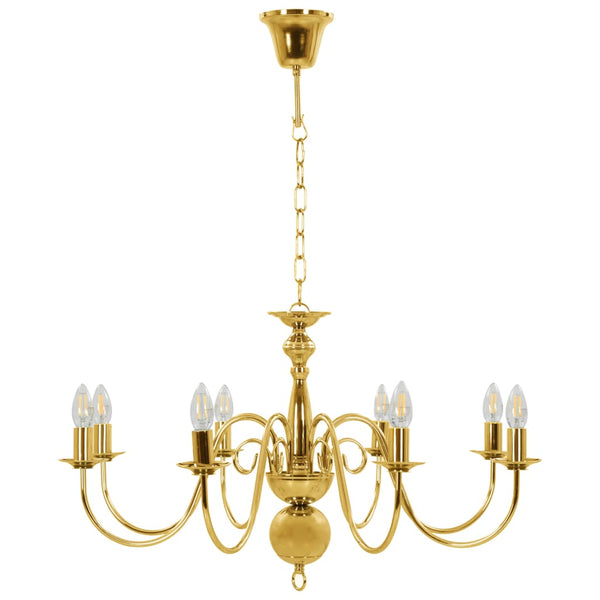 vidaXL Chandelier Golden for 8 x E14 Bulbs