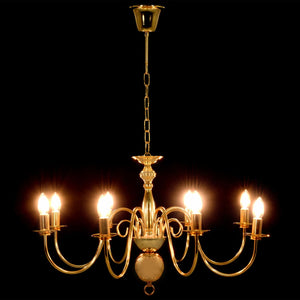 vidaXL Chandelier Golden for 8 x E14 Bulbs