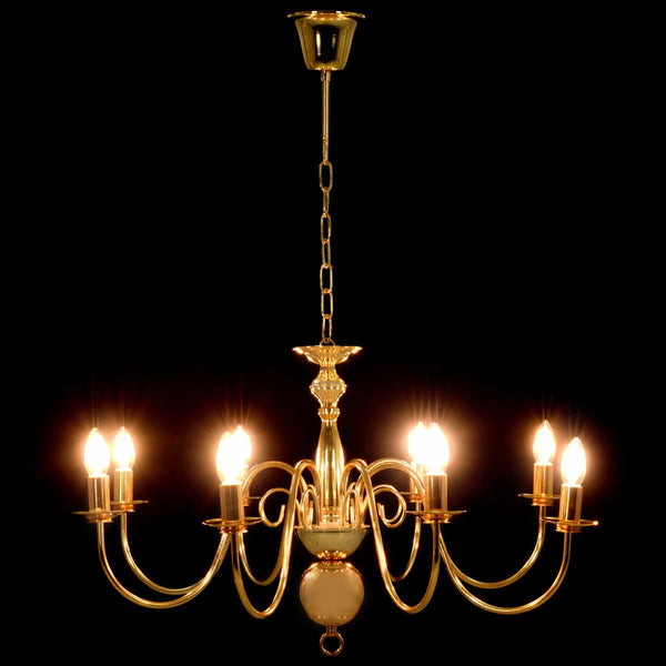 vidaXL Chandelier Golden for 8 x E14 Bulbs