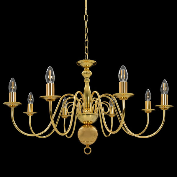 vidaXL Chandelier Golden for 8 x E14 Bulbs