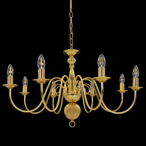 vidaXL Chandelier Golden for 8 x E14 Bulbs