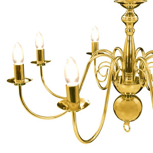 vidaXL Chandelier Golden for 8 x E14 Bulbs