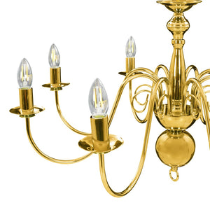 vidaXL Chandelier Golden for 8 x E14 Bulbs