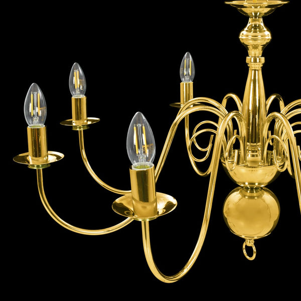 vidaXL Chandelier Golden for 8 x E14 Bulbs
