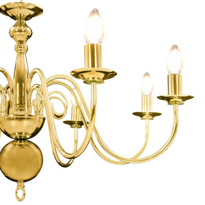 vidaXL Chandelier Golden for 8 x E14 Bulbs
