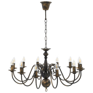 vidaXL Chandelier Antique Black 12 x E14 Sockets